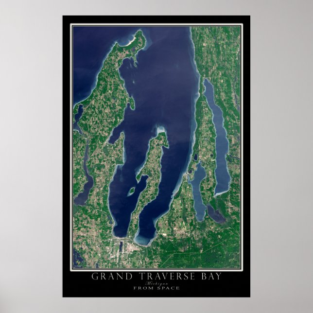 Satellitenkarte von Grand Traverse Bay Michigan Poster (Vorne)