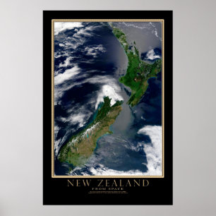 Satellitenplakatkarte von Neuseeland Poster