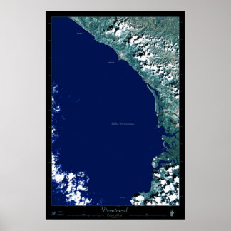 Satellitenposter von Costa Rica aus dem Inland Poster