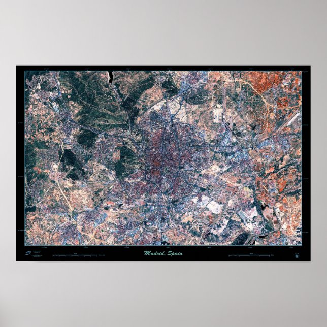 Satellitenposter von Madrid, Spanien Poster (Vorne)