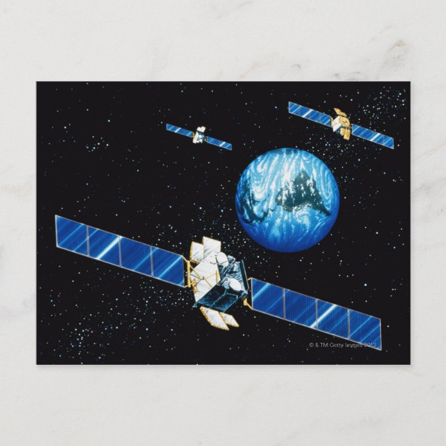 Satellitenumlaufbahn Postkarte (Vorderseite)