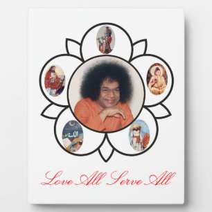 Sathya Sai Baba auf Foto Plaques mit Esel Fotoplatte