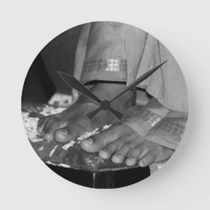 Sathya Sai Baba Lotus Feet Clock Runde Wanduhr