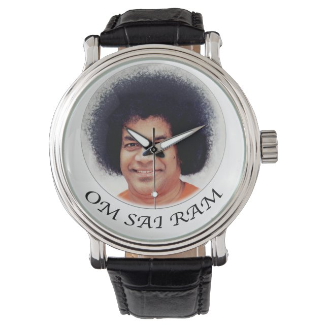 Sathya Sai Baba Vintag Lederband Armbanduhr (Vorderseite)