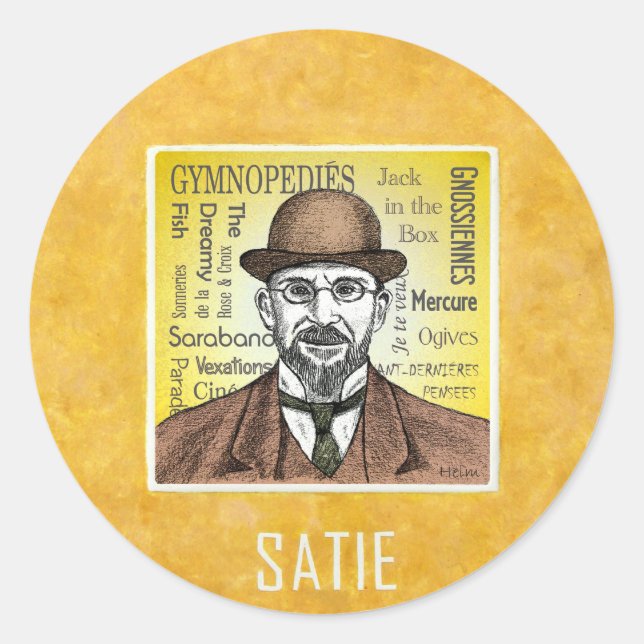 Satie Runder Aufkleber (Vorderseite)