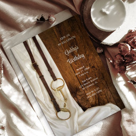 Satin and Horse Bit Country Western Geburtstagspar Einladung