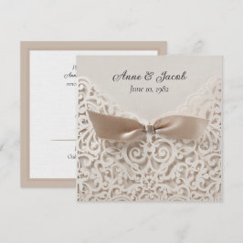 Satin Bow on Lace Wedding Vow Renewal Einladung