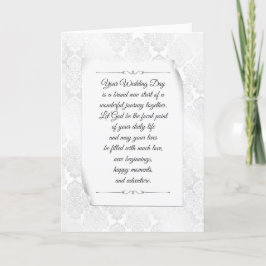 Satin Damask Religiöse Hochzeit Karte