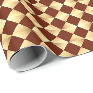 Satin-Diamanten im Mid-Century-Stil - Gold & Schok Geschenkpapier