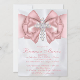 Satin Diamond Cross Taufe Einladung zur Feier