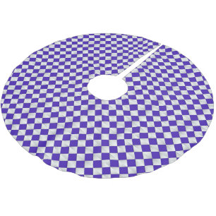 Satin Diamonds - Kobalt und Weiß Polyester Weihnachtsbaumdecke