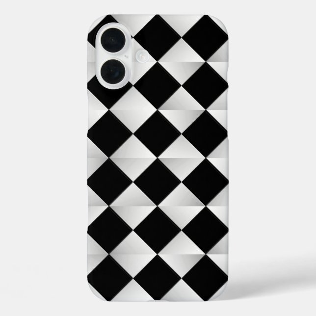Satin Diamonds - schwarz-weiß Case-Mate iPhone Hülle (Rückseite)