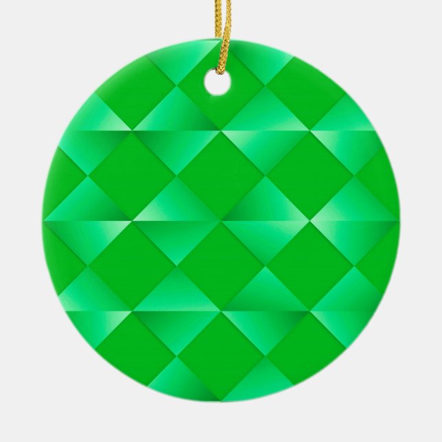 Satin Diamonds - Smaragdgrün Keramik Ornament (Vorne)
