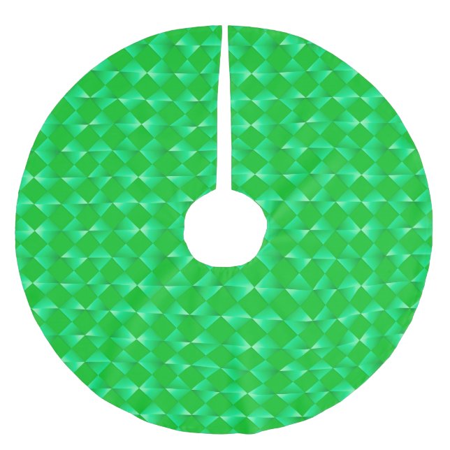 Satin Diamonds - Smaragdgrün Polyester Weihnachtsbaumdecke (Vorderseite)