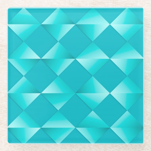 Satin Diamonds - türkis & aqua Glasuntersetzer (Vorderseite)