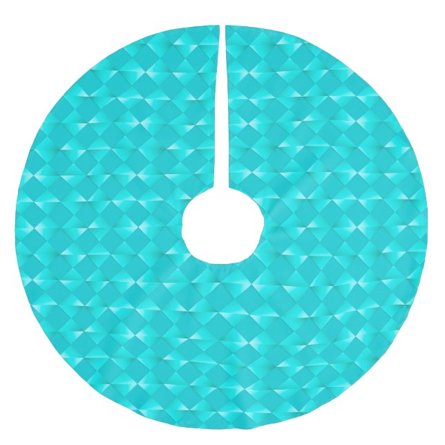 Satin Diamonds - türkis & aqua Polyester Weihnachtsbaumdecke (Vorderseite)
