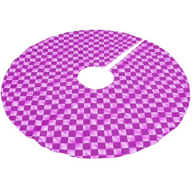 Satin Diamonds - violett und lila Polyester Weihnachtsbaumdecke (Schrägansicht)