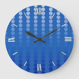 Satin dots - shades of steel blue große wanduhr