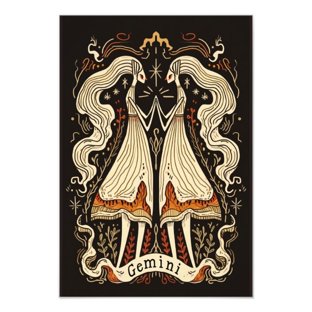 Satin Foto Paper Gemini Celestial Zodiac (Vorne)