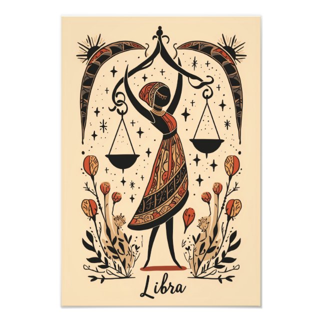 Satin Foto Paper Libra Celestial Zodiac (Vorne)