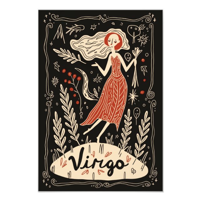 Satin Foto Paper Virgo Celestial Zodiac (Vorne)