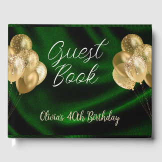 Satin Green Quinceanera Birthday Gästebuch
