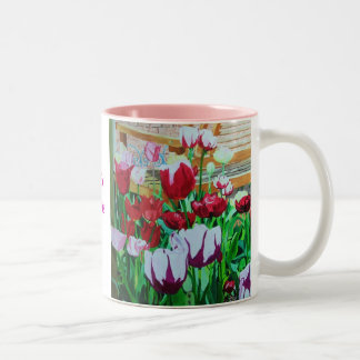 Satin-Herzen Zweifarbige Tasse