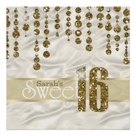Satin Jewel 16 . Geburtstag Gold ID260 Poster