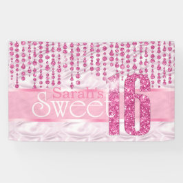 Satin Jewel 16 . Geburtstag Pink ID260 Banner