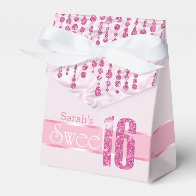Satin Jewel 16 . Geburtstag Pink ID260 Geschenkschachtel (Vorderseite)