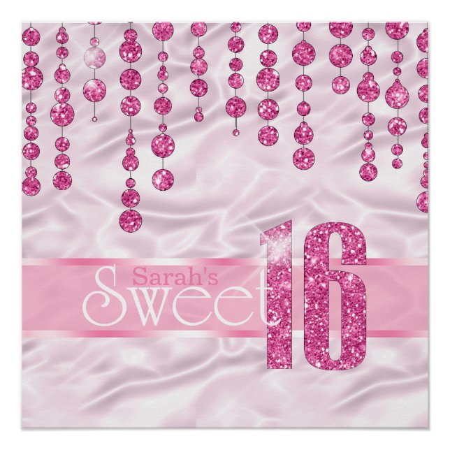 Satin Jewel 16 . Geburtstag Pink ID260 Poster (Vorderseite)