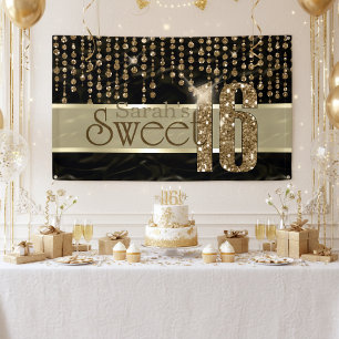 Satin Jewel Sweet Sixteen Schwarz Gold ID260 Banner