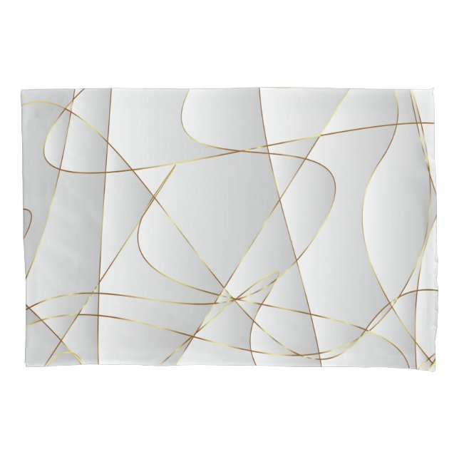 Satin mit Goldlinien Kissenbezug (Vorderseite)