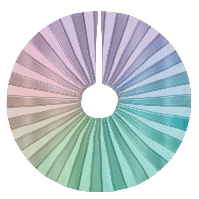 Satin-Pastellregenbogen-Muster-Baum-Rock Polyester Weihnachtsbaumdecke (Vorderseite)