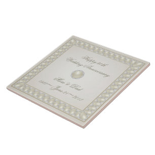 Satin Pearl 30th Wedding Anniversary Tile Fliese