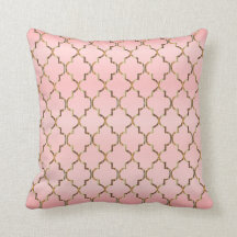 Satin Pink & Gold Quatrefolien-Muster
