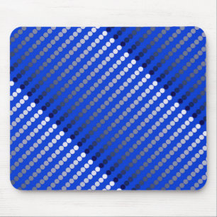 Satin-Punkte - Kobaltblau und Zinnstoff Mousepad