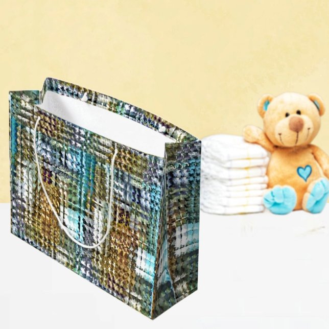 Satin-Quilt-Binder Große Geschenktüte (The gleaming, pastel colors, in this gift bag, makes it ideal for baby shower gifts!)
