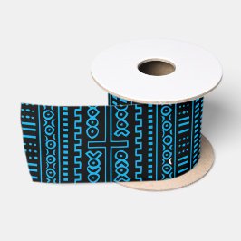 Satin Ribbon aus schwarzem und blauem Mudclot Satinband
