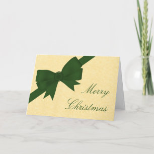 Satin Ribbon & Bow Christmas Card, grün Feiertagskarte