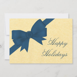Satin Ribbon & Bow Holiday Party Einladung, Blau Einladung