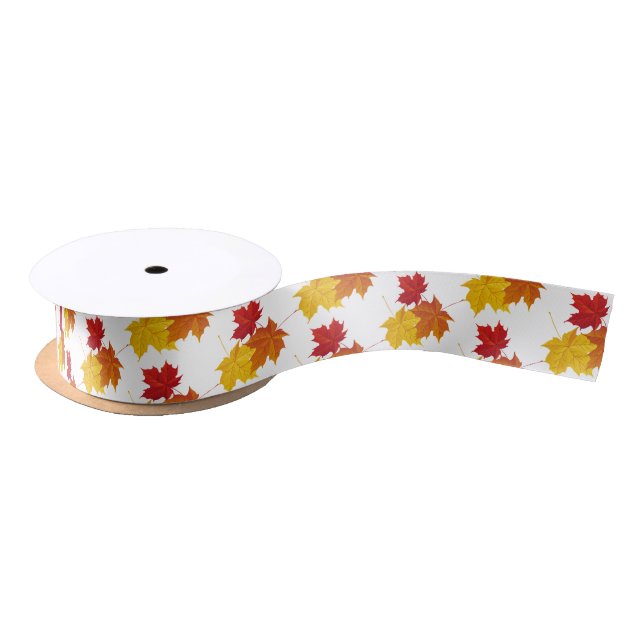 Satin Ribbon-Herbst-Blätter Satinband (Spule)