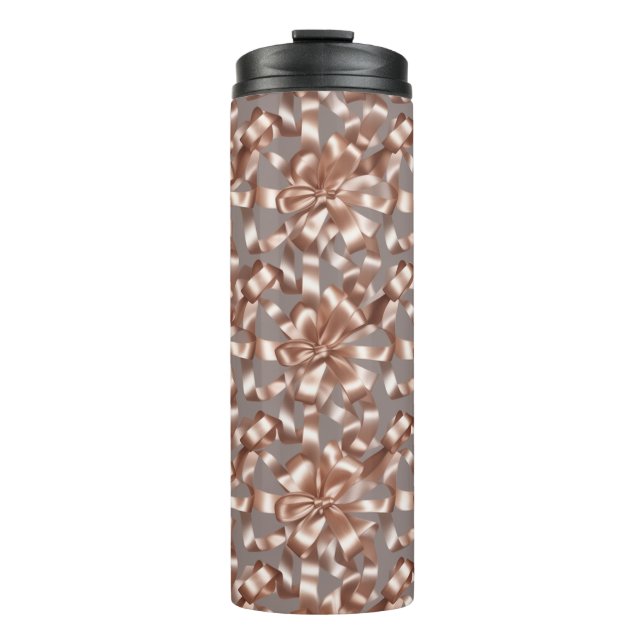 Satin Ribbon Pattern – Elegant Soft Fabric Loop  Thermosbecher (Vorderseite)