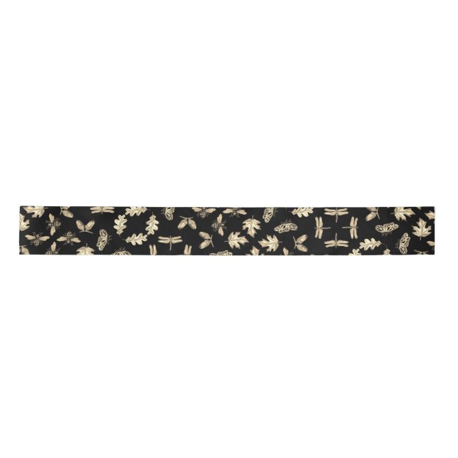 Satin Ribbon, Schwarz und Gold Satinband (Vorderseite)
