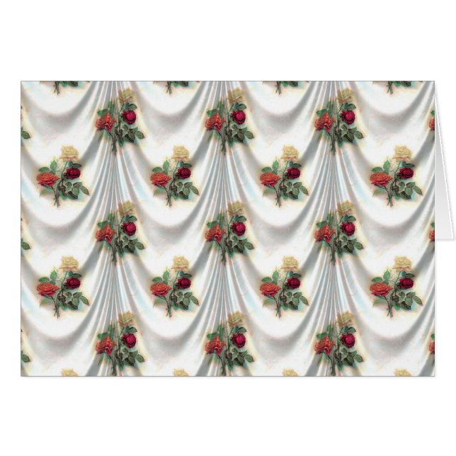 Satin-Rose-Grußkarte (Vorderseite (Horizontal))