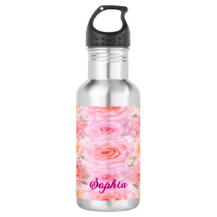 Satin-Rosen Personalisierte Wasserflasche