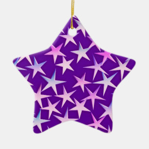 Satin stars, Lavendel auf lila Keramik Ornament