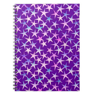 Satin stars, Lavendel auf lila Notizblock