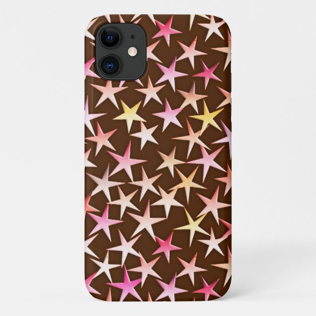 Satin stars, rosa auf Schokolade Case-Mate iPhone Hülle (Rückseite)