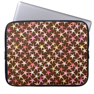 Satin stars, rosa auf Schokolade Laptopschutzhülle